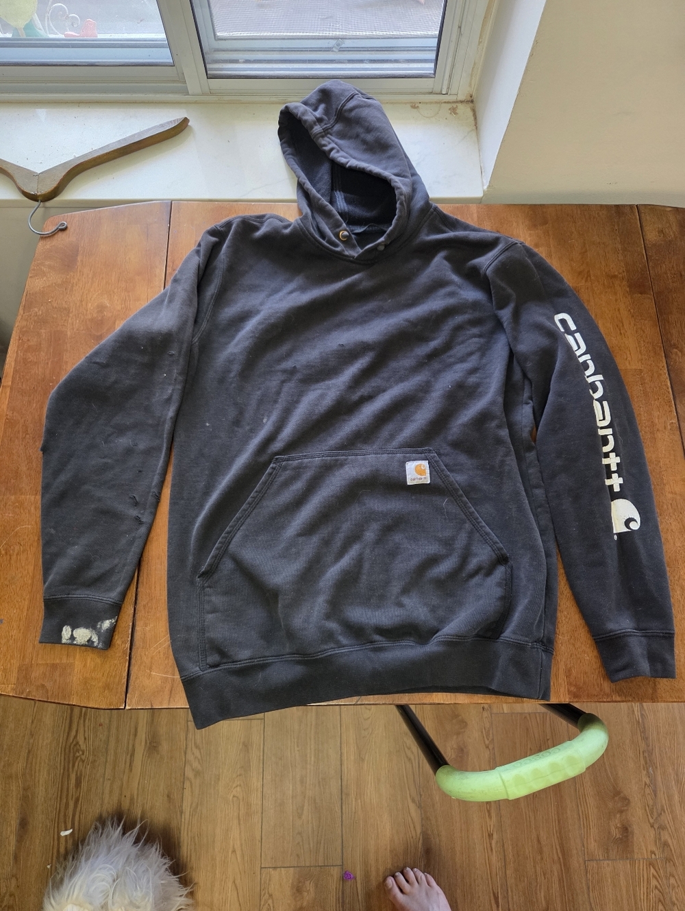 Carhartt Men's K288 Midweight Sleeve Logo Hoodie - Black mens medium